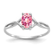14k White Gold Pink Tourmaline Birthstone Ring, Size 7 - Birthstone Company