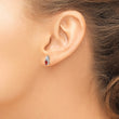 14k White Gold Garnet and Diamond Post Earrings - Birthstone Company