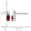 14k White Gold Garnet and Diamond Post Earrings - Birthstone Company