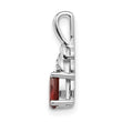14K White Gold Garnet and Diamond Pendant - Birthstone Company