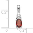 14K White Gold Garnet and Diamond Pendant - Birthstone Company