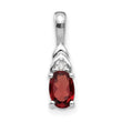 14K White Gold Garnet and Diamond Pendant - Birthstone Company