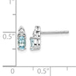 14k White Gold Aquamarine and Diamond Post Earrings - Birthstone Company