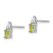 14k White Gold Peridot and Diamond Post Earrings - Birthstone Company