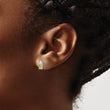 14k White Gold Peridot and Diamond Post Earrings - Birthstone Company