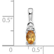 14K White Gold Citrine and Diamond Pendant - Birthstone Company