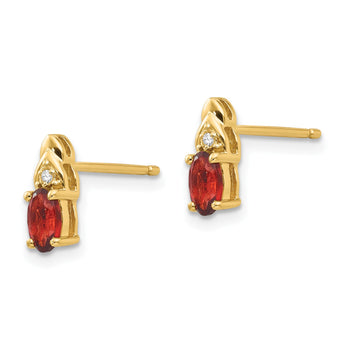 14k Garnet and Diamond Earrings - Birthstone Company