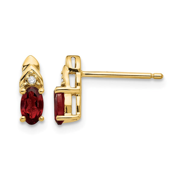 14k Garnet and Diamond Earrings - Birthstone Company