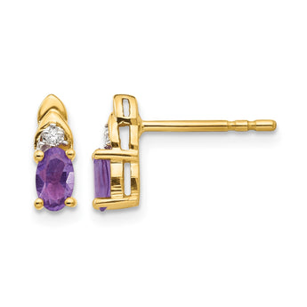 14k Amethyst and Diamond Earrings - Birthstone Company