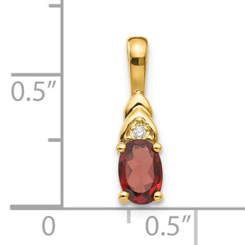 14K Garnet and Diamond Pendant - Birthstone Company