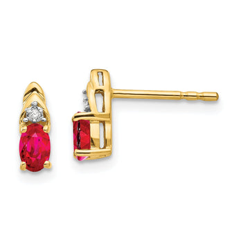 14k Ruby and Diamond Earrings