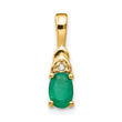 14K Emerald and Diamond Pendant