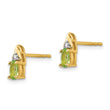 14k Peridot and Diamond Earrings - Birthstone Company