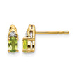 14k Peridot and Diamond Earrings - Birthstone Company