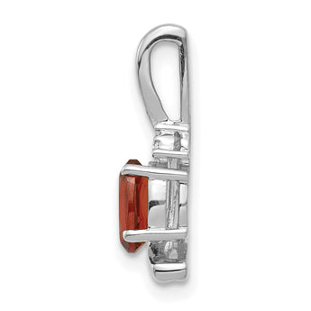 14K White Gold Garnet and Diamond Pendant - Birthstone Company