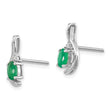 14k White Gold Emerald and Diamond Post Earrings - Birthstone Company