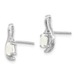 14k White Gold Opal and Diamond Post Earrings - Birthstone Company