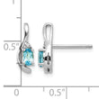14k White Gold Blue Topaz and Diamond Post Earrings - Birthstone Company