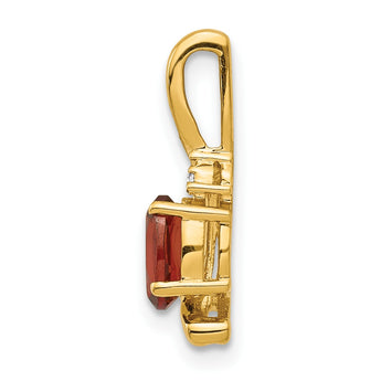 14K Garnet and Diamond Pendant - Birthstone Company