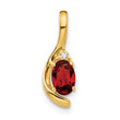 14K Garnet and Diamond Pendant - Birthstone Company