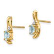 14k Aquamarine and Diamond Post Earrings - Birthstone Company