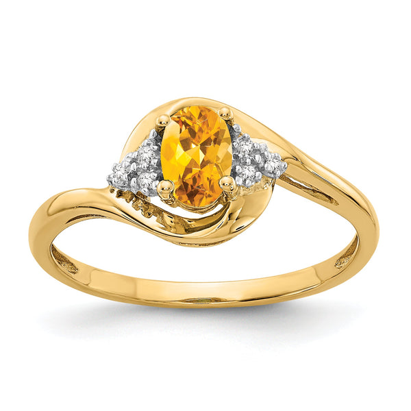 14k Citrine and Diamond Ring