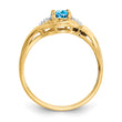 14k Blue Topaz and Diamond Ring, Size 7 - Birthstone Company