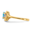 14k Blue Topaz and Diamond Ring, Size 7 - Birthstone Company