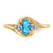 14k Blue Topaz and Diamond Ring, Size 7 - Birthstone Company