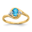 14k Blue Topaz and Diamond Ring, Size 7 - Birthstone Company