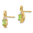 14k Peridot and Diamond Post Earrings - Birthstone Company
