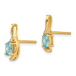 14k Blue Topaz and Diamond Post Earrings - Birthstone Company