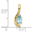 14K Blue Topaz and Diamond Pendant - Birthstone Company