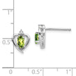 14k White Gold Peridot and Diamond Heart Post Earrings - Birthstone Company