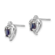 14k White Gold Sapphire and Diamond Heart Post Earrings - Birthstone Company