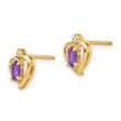 14k Amethyst and Diamond Heart Earrings - Birthstone Company