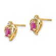 14k Ruby and Diamond Heart Earrings - Birthstone Company
