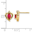 14k Ruby and Diamond Heart Earrings - Birthstone Company
