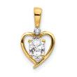 14K White Topaz and Diamond Heart Pendant - Birthstone Company