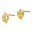 14k Peridot and Diamond Heart Earrings - Birthstone Company