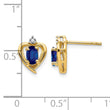 14k Sapphire and Diamond Heart Earrings - Birthstone Company
