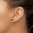 14k Gold Polished Rhodolite Bow Post Earrings - Birthstone Company