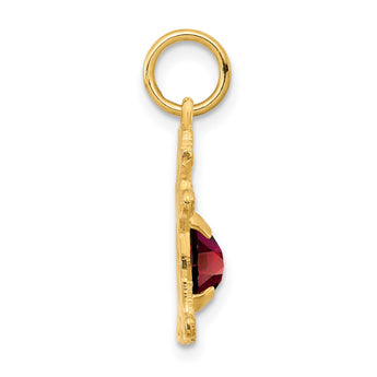14K Girl 6x4 Oval Genuine Garnet-Jan - Birthstone Company