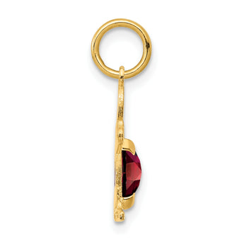 14K Boy 6x4 Oval Genuine Garnet-January - Birthstone Company