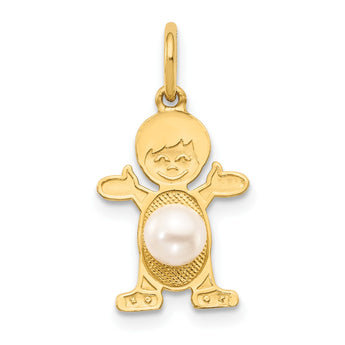 14K Boy 4mm FW Cultured Pearl-June - Birthstone Company
