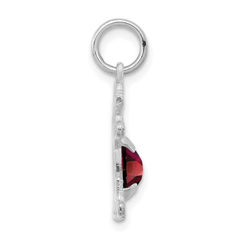 14K White Gold Girl 6x4 Oval Genuine Garnet-January - Birthstone Company