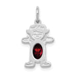 14K White Gold Girl 6x4 Oval Genuine Garnet-January - Birthstone Company
