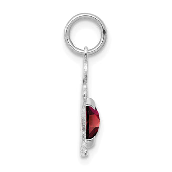 14K White Gold Boy 6x4 Oval Genuine Garnet-January - Birthstone Company