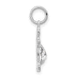 Girl 6x4 Oval White Topaz-April Charm in 14K White Gold, 21mm