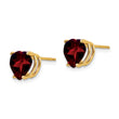 14k 8mm Heart Garnet earring - Birthstone Company